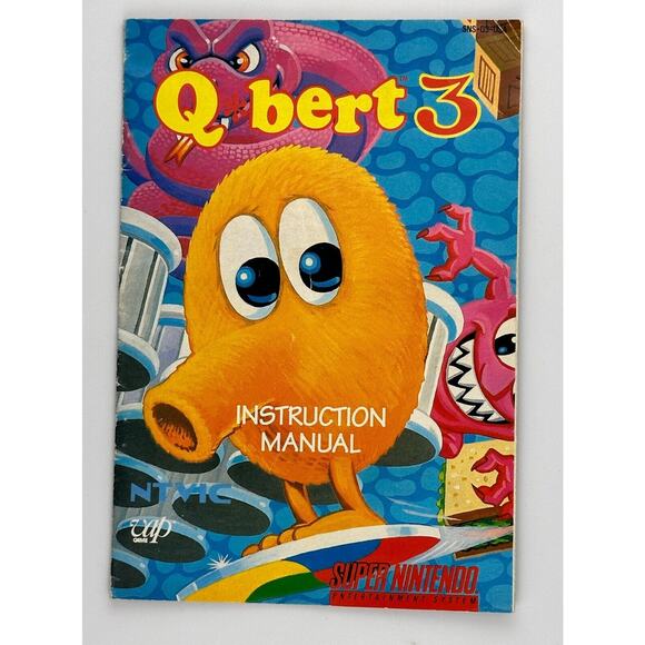 Qbert 3 SNES Super Nintendo Box Manual  Inserts CIB Tested - Picture 6 of 11